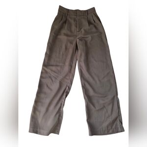 Shein Brown Wide Leg Pleated Front Trousers Size XSP